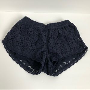 Navy blue Aritzia Talula Lace Shorts